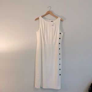 Ann Taylor White Sleeveless Work Dress Size 12